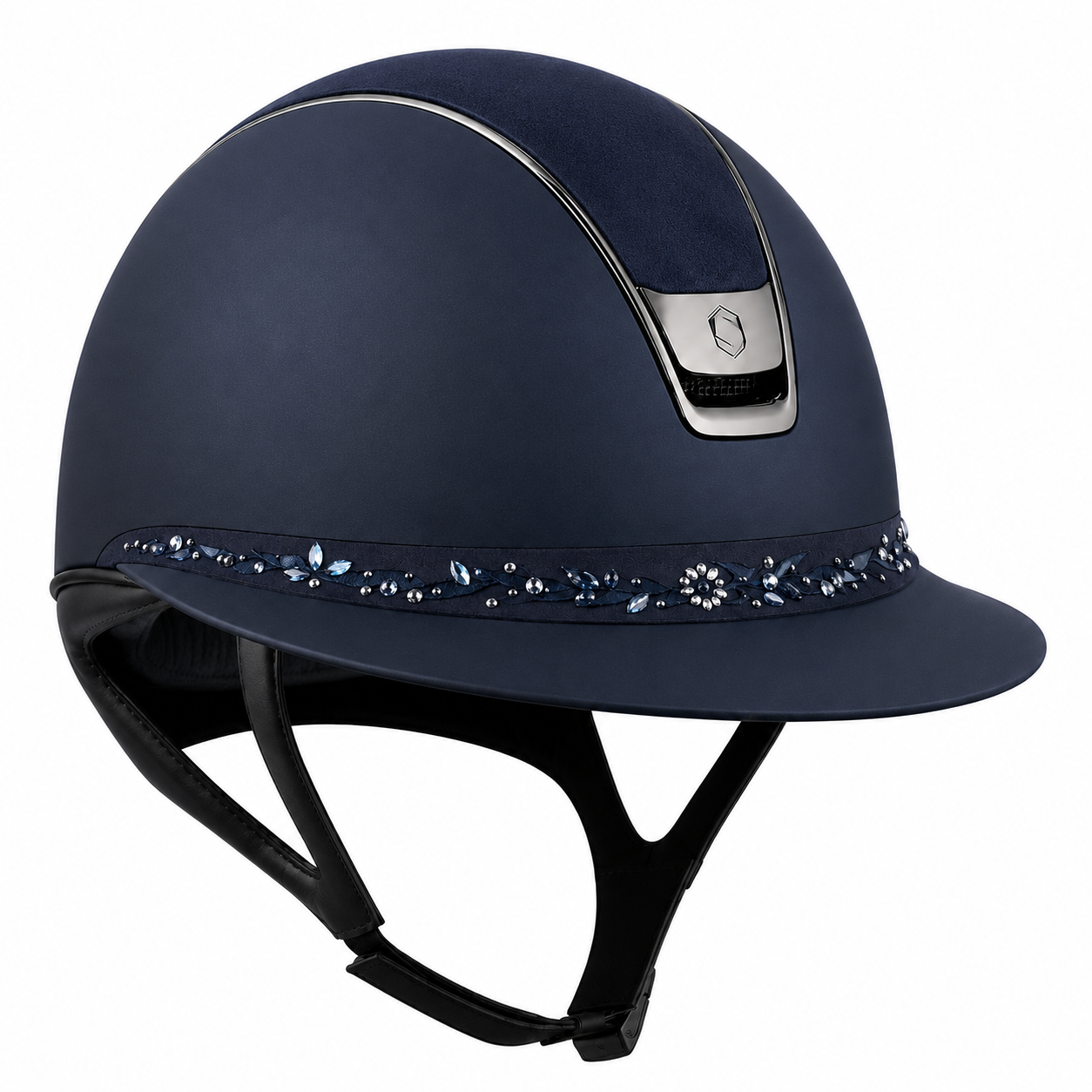 Samshield 2.0 Paardrijhelm Miss Shield Shadowmatt Flower Swarovski Jewellery FB Navy Navy