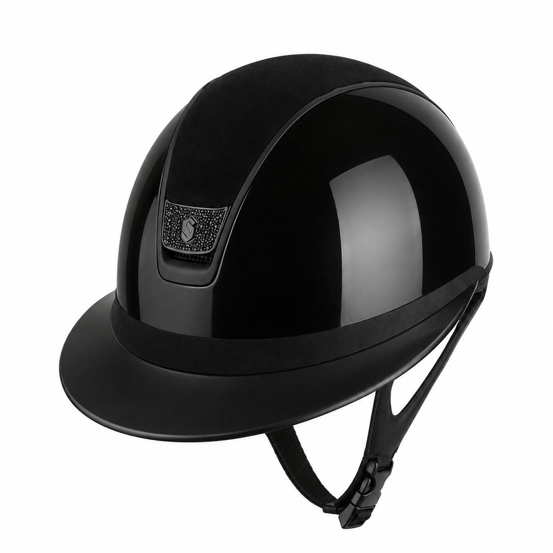 Samshield 2.0 Paardrijhelm Miss Shield Shadowglossy Ultra Fine Rock Blazon Zwart Zwart