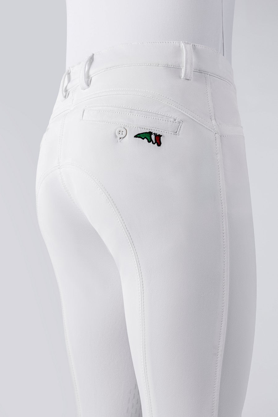 Equiline Reithose Jungen Grip Kniebesatz Jhoank Weiß