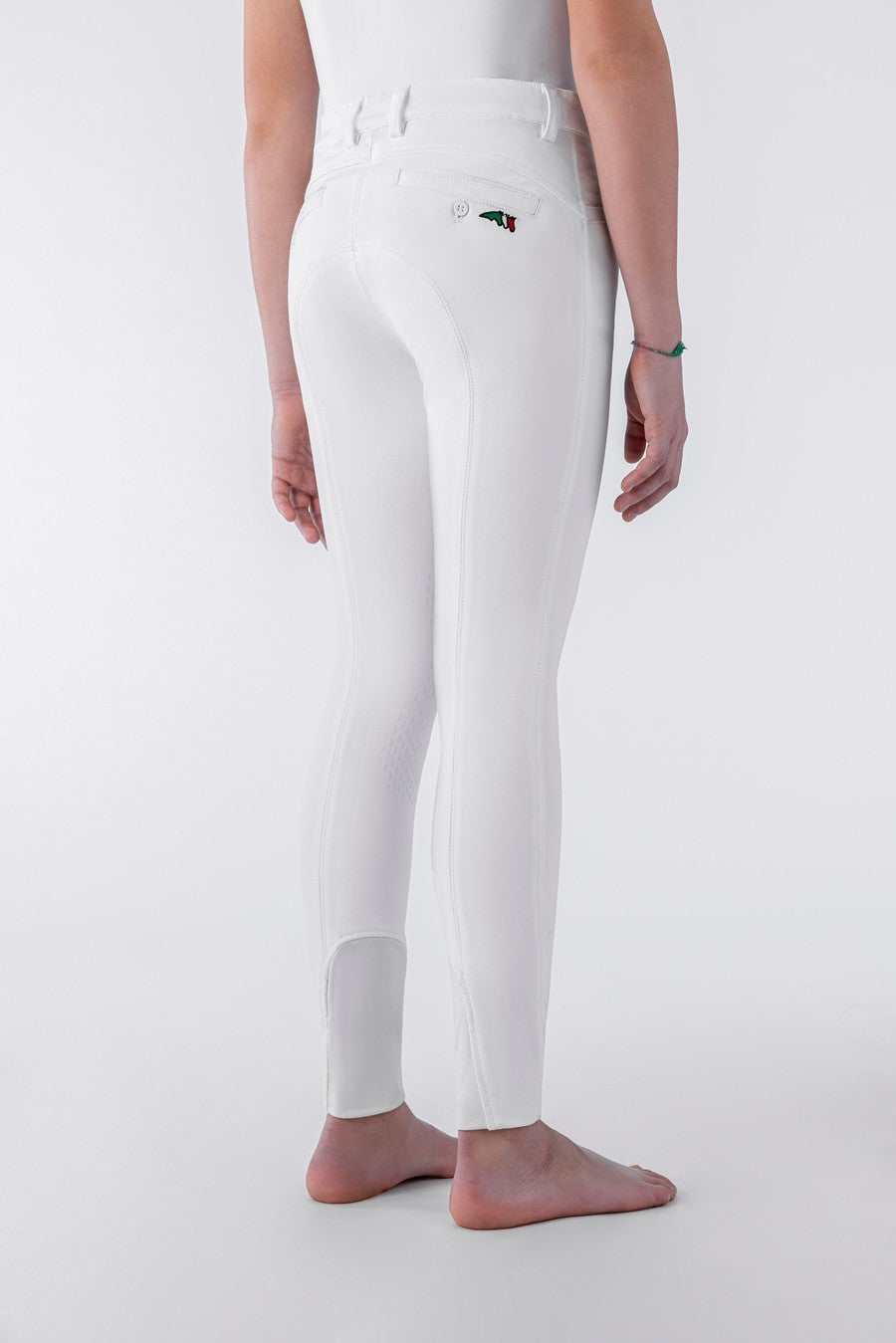 Equiline Reithose Jungen Grip Kniebesatz Jhoank Weiß