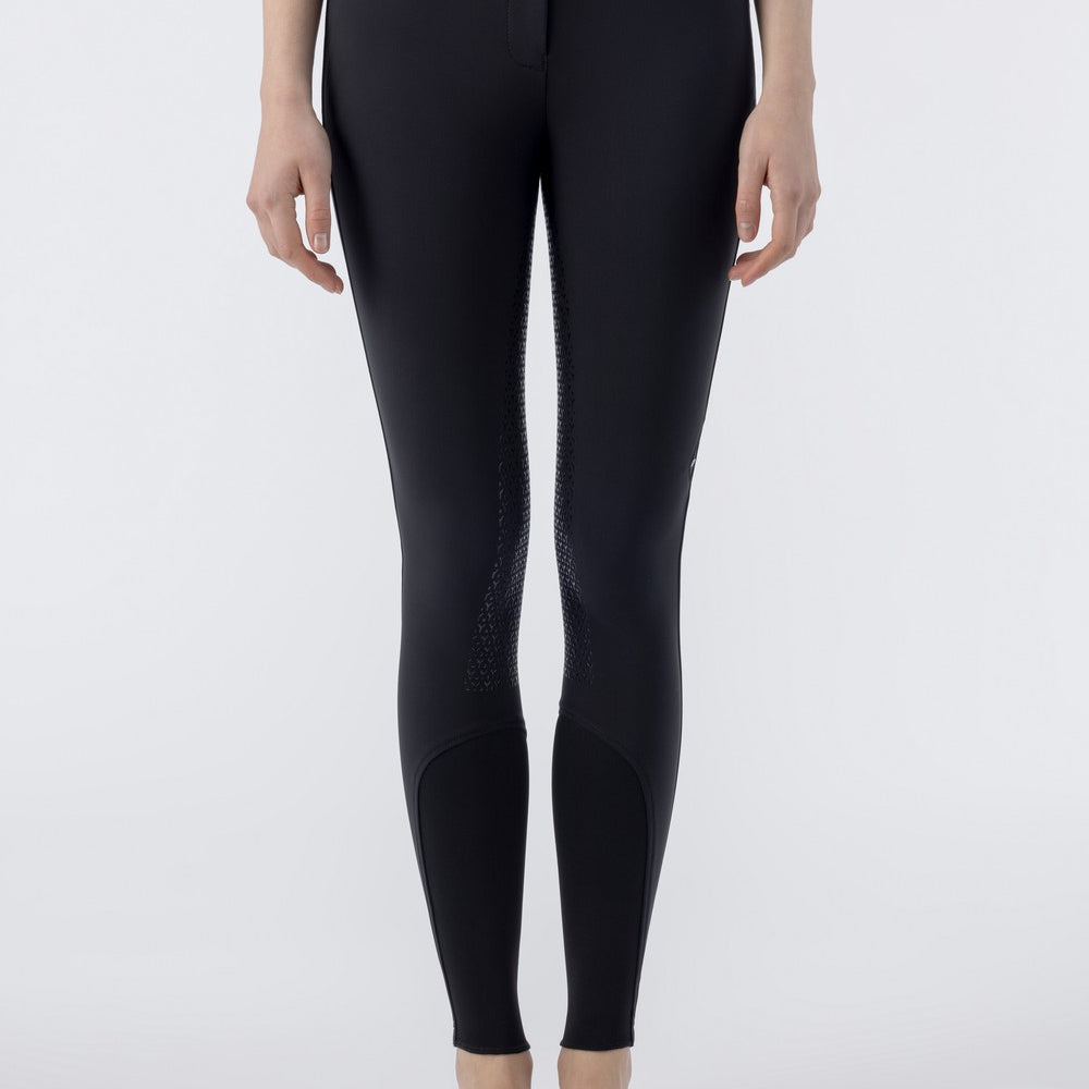 Equiline rijbroek dames full grip hoge band Crystalef Zwart Zwart