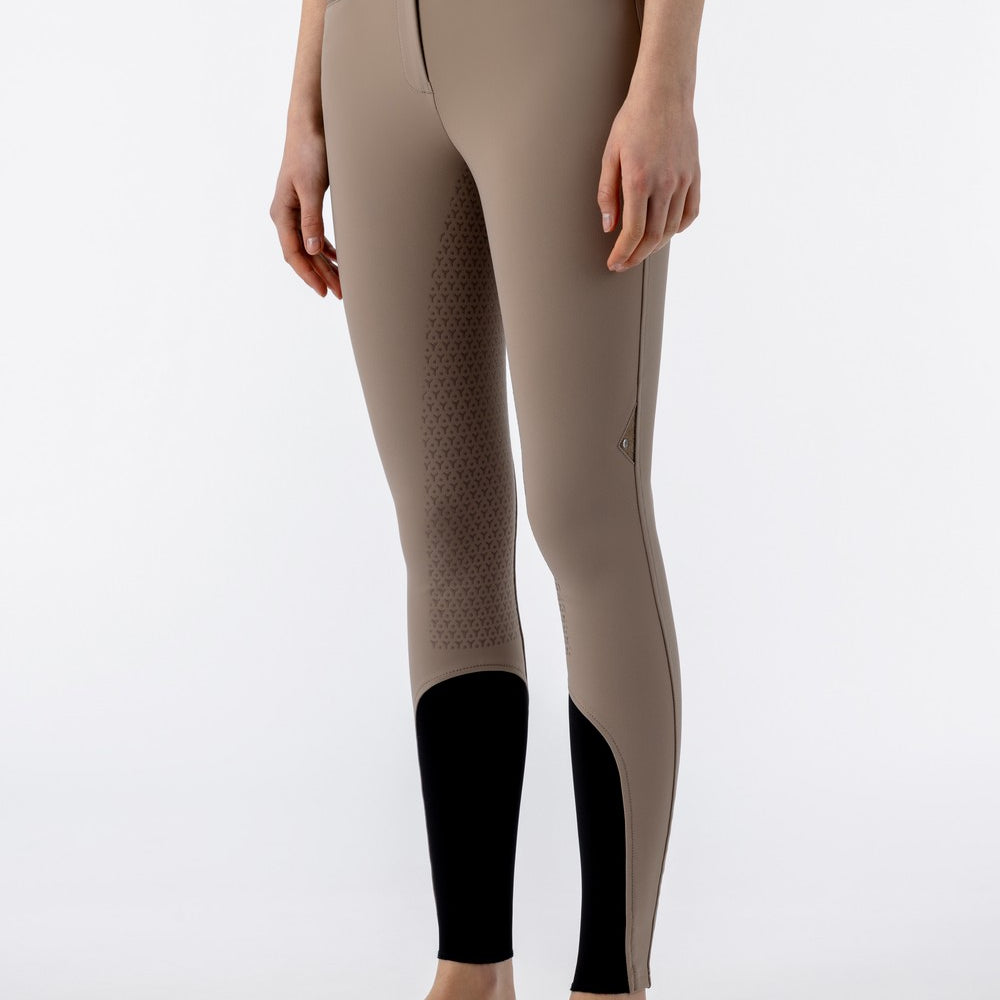 Equiline rijbroek dames full grip hoge band Crystalef Taupe Taupe