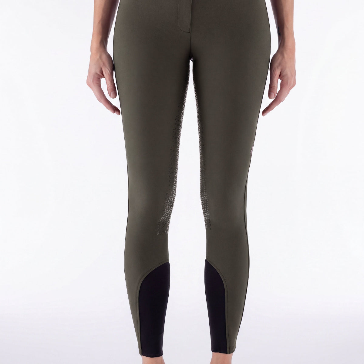 Equiline Rijbroek Dames Full Grip Hoge Band Eqcrystalef Olive Night Olive Night