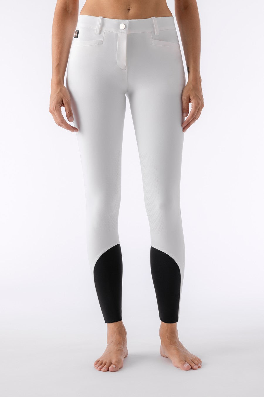 Equiline reithose Damen kniebesatz Ash Weiß