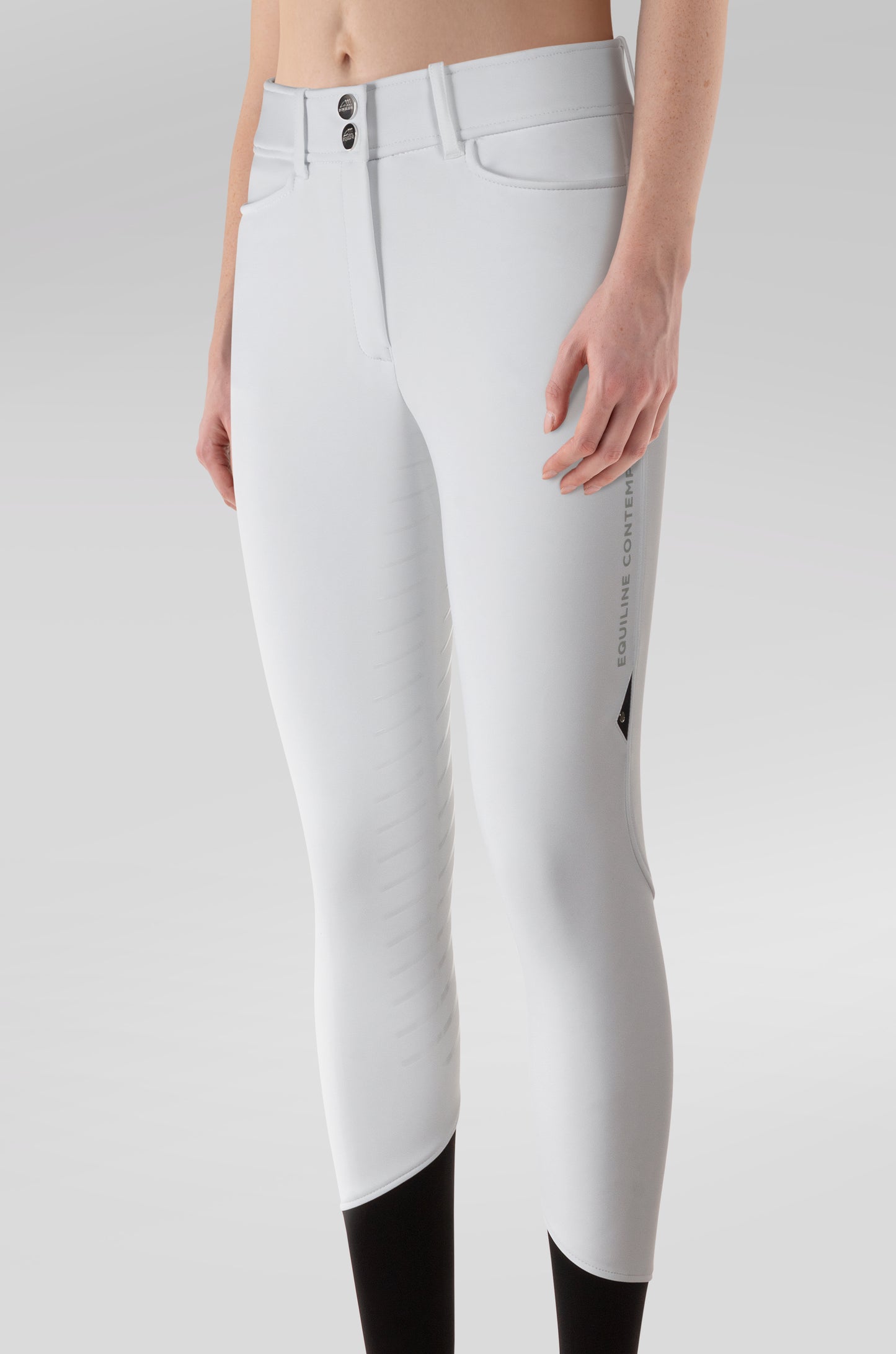 Equiline Winterreithose Damen hoher Bund Full Grip Coriafh Weiß