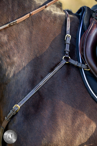 LJ Leathers Pro Selected Heritage 3-Punkt-Martingal Braun