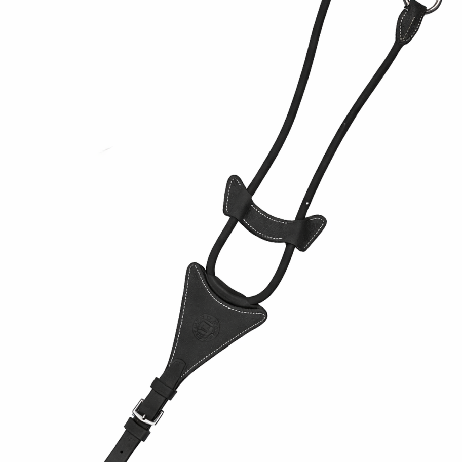 LJ Leathers Pro Selected Elastische Martingaalvork Full zwart-zilver