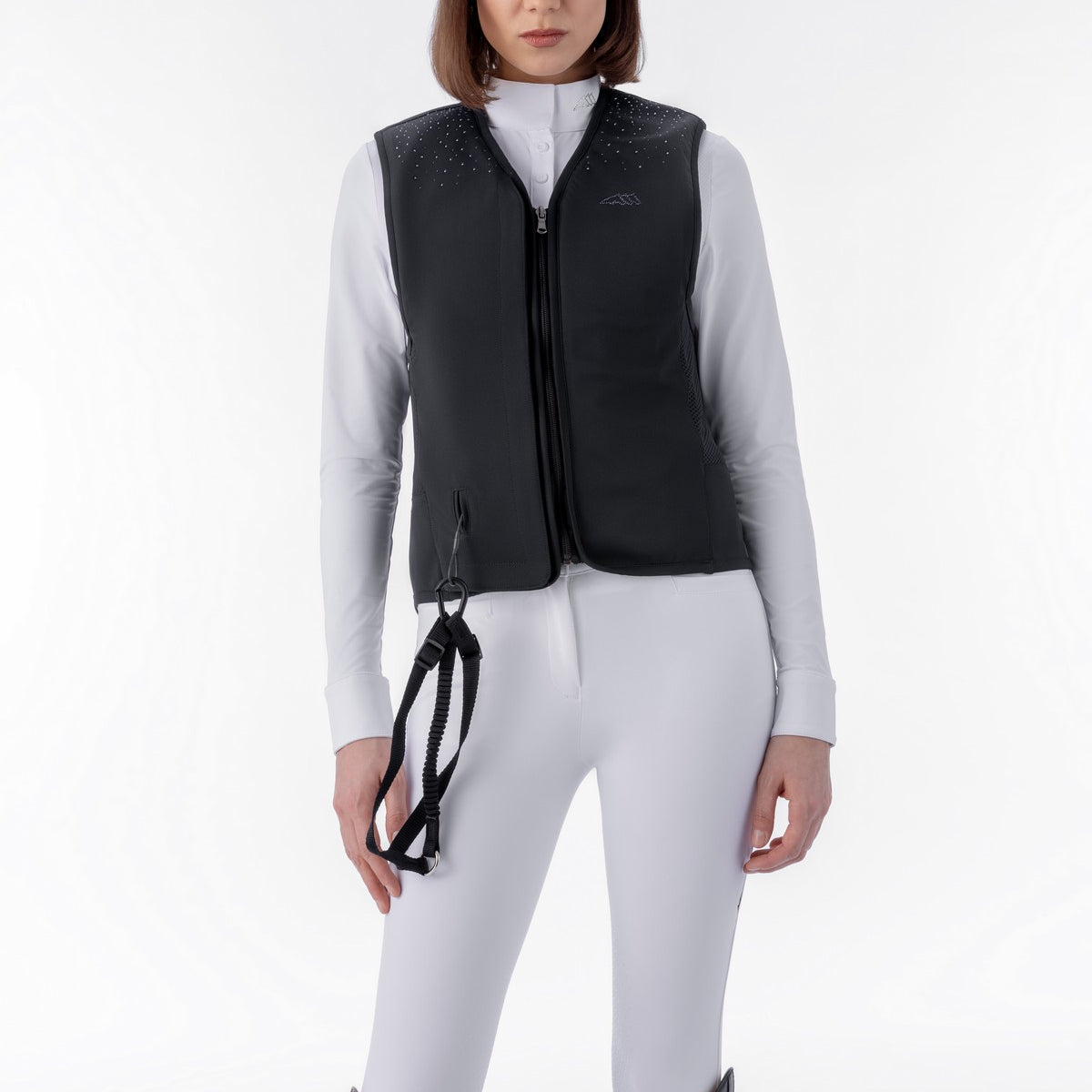 Equiline Airbagvest Aerix Strass Zwart Zwart