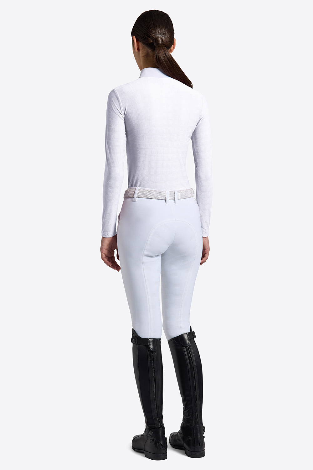 RG Turniershirt Jacquard Langarm Mädchen Weiß