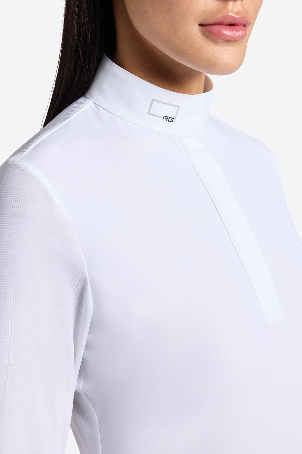 RG Turniershirt Jacquard Langarm Damen Weiß