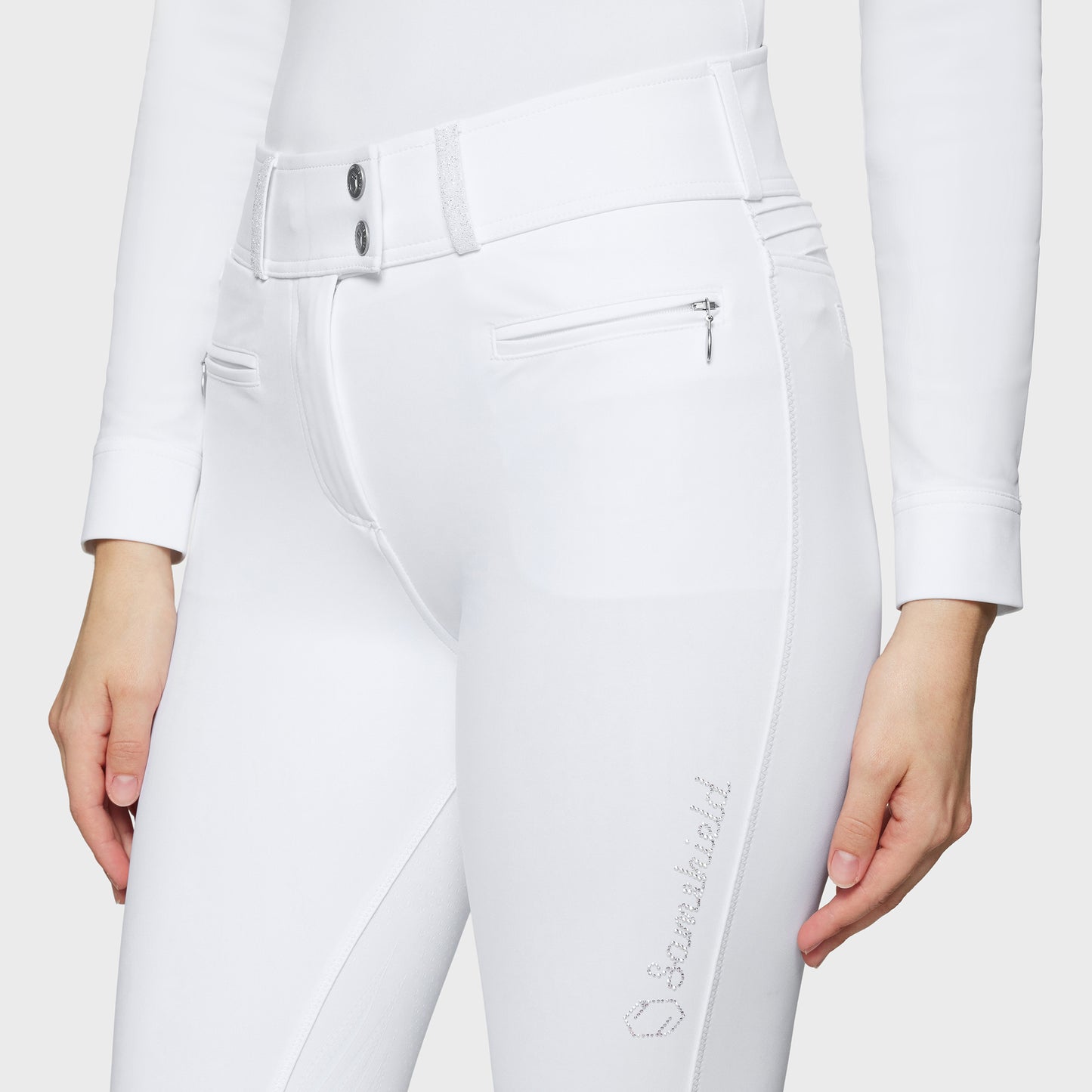 Samshield Reithose Full Grip Damen Claranova Ultra Hoch Tailliert Weiß