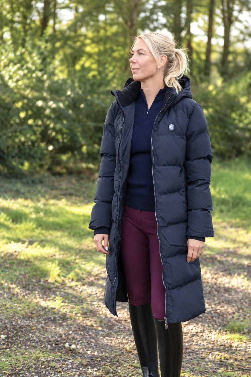 Samshield Gewatteerde Lange Jas Dames Sierra Navy