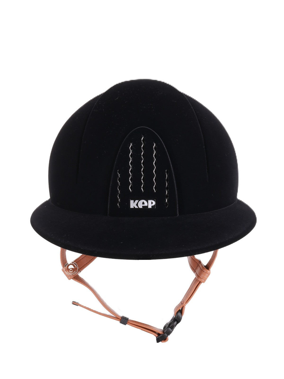 Kep Italia Paardrijhelm Smart Nova Velvet Polo Klep Beige Kinband