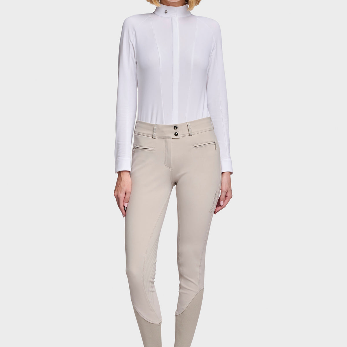 Samshield Pantalon d'Équitation Grip Genoux Femme Chloe Crystal Beige