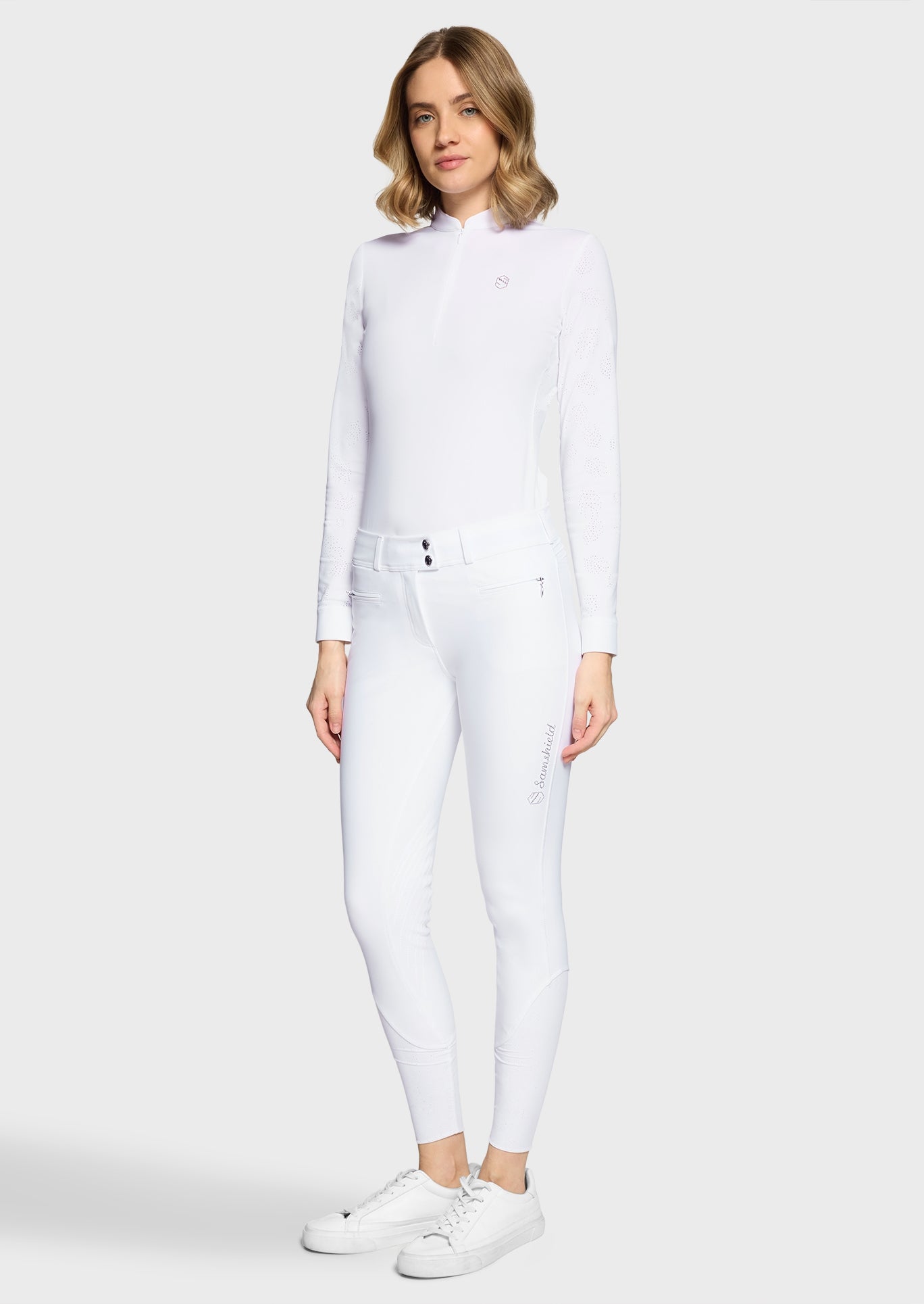 Samshield Rijbroek Knie Grip Dames Chloe Metal Dots Wit Wit