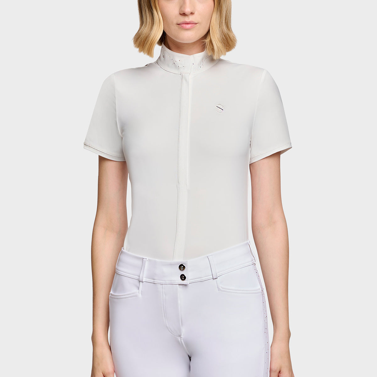 Samshield Turniershirt Kurzarm Damen Rosaline Weiß