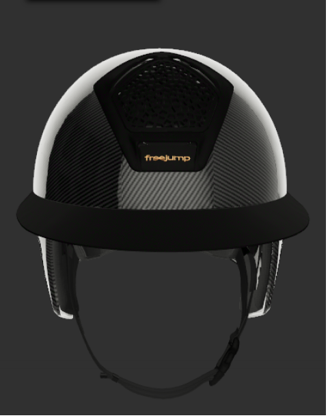 Freejump Reithelm Voronoï mit Schläfenschutz Carbon Gloss Matt Visier Black