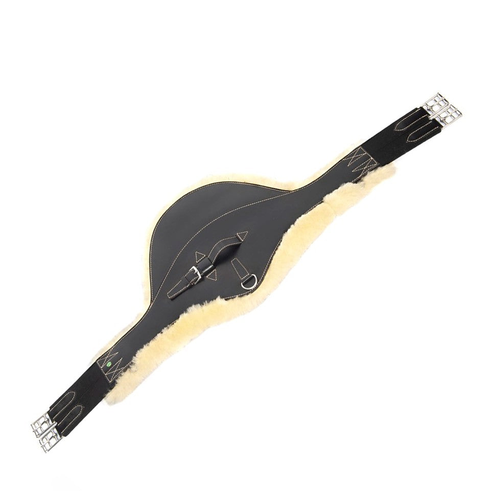 LJ Leathers Singel Leder met buikflap en bontvoering Zwart