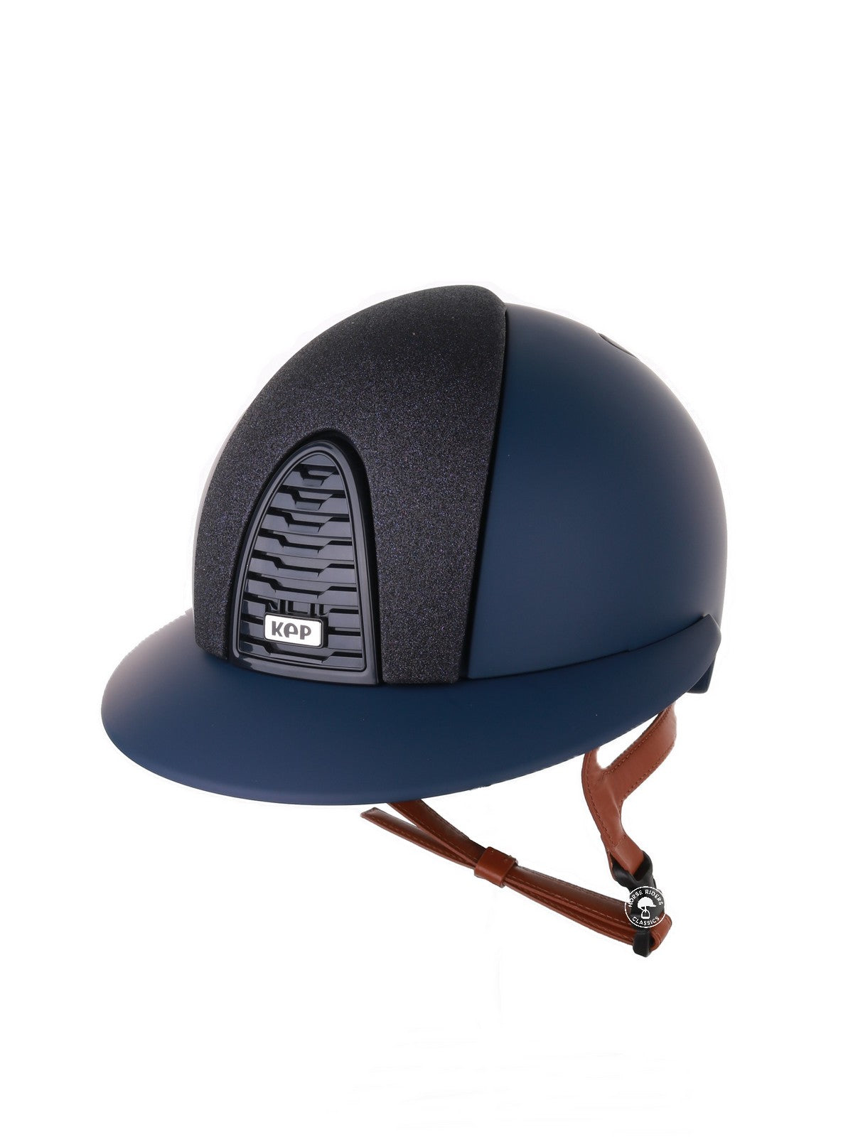 Kep Italia Paardrijhelm Cromo 2.0 Matt Polo Klep Blauw RAW Frame Star Blue Insert Beige Kinband