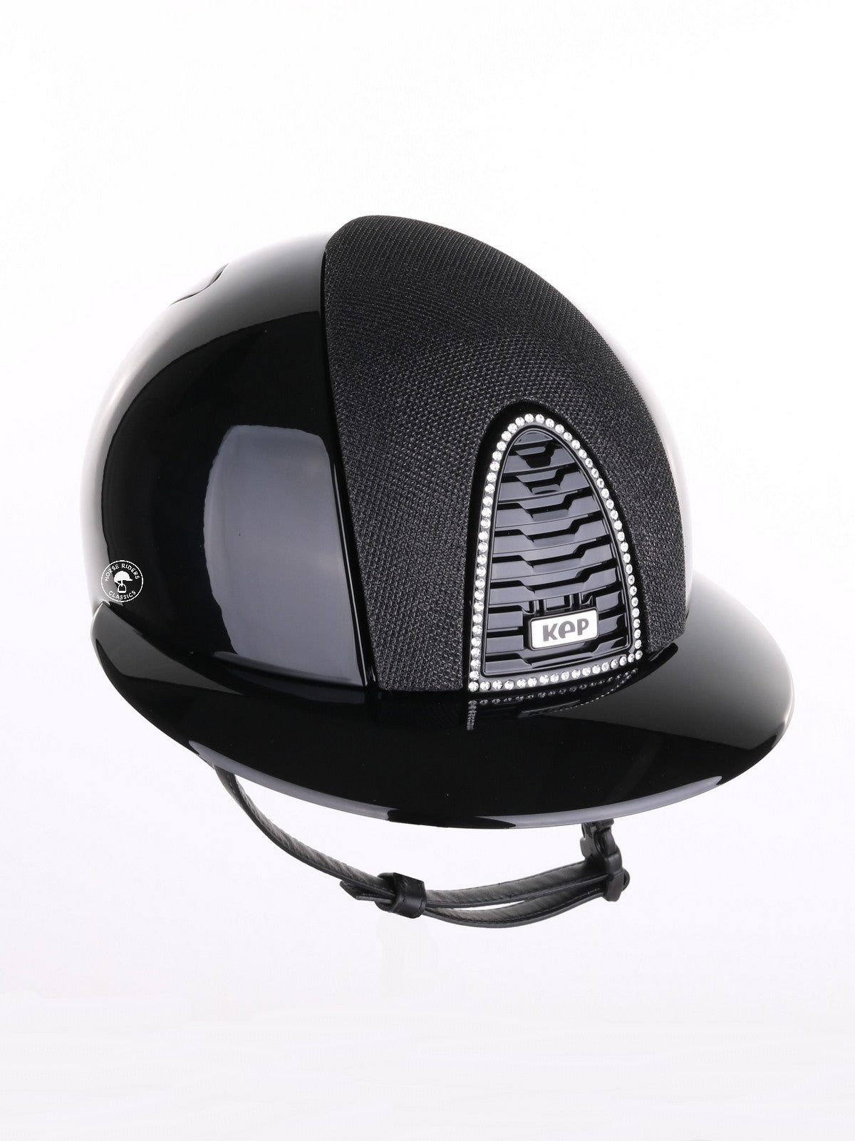 Kep Italia Paardrijhelm Cromo 2.0 Polish Polo Klep Zwart Swarovski Frame Luminor insert