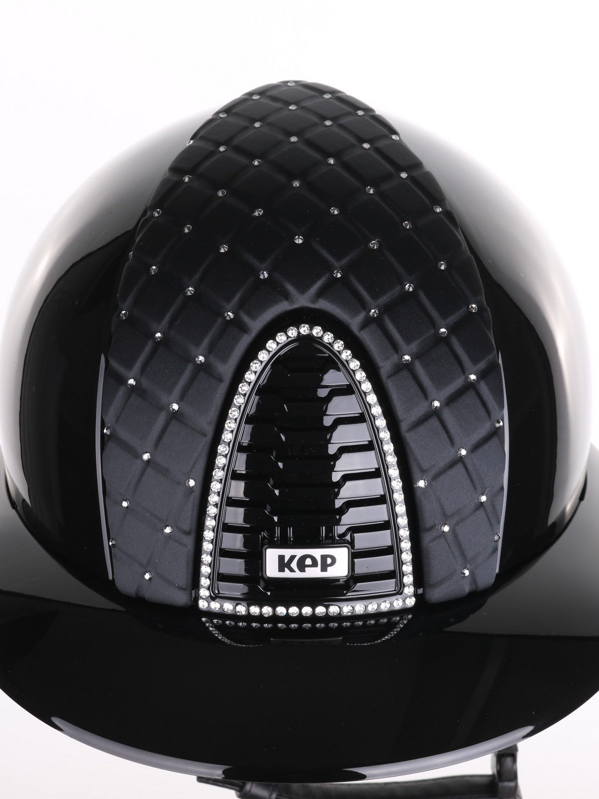 Kep Italia Paardrijhelm Cromo 2.0 Polish Polo Klep Zwart Swarovski Frame Milano Black Cross SN insert