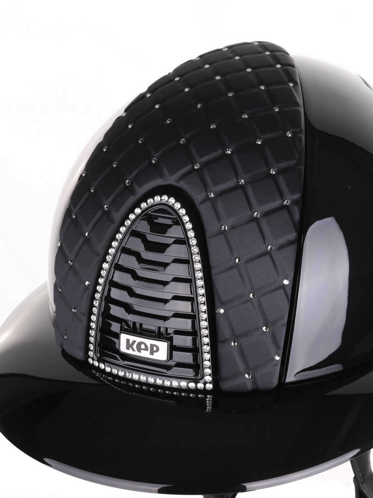 Kep Italia Paardrijhelm Cromo 2.0 Polish Polo Klep Zwart Swarovski Frame Milano Black Cross SN insert