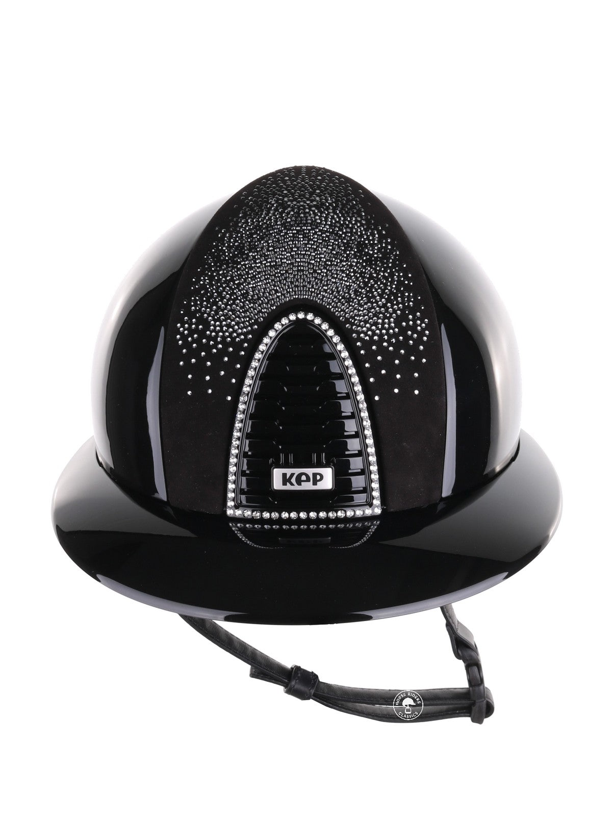 Kep Italia Paardrijhelm Cromo 2.0 Polish Polo Klep Zwart Swarovski Frame Shaded Silver insert