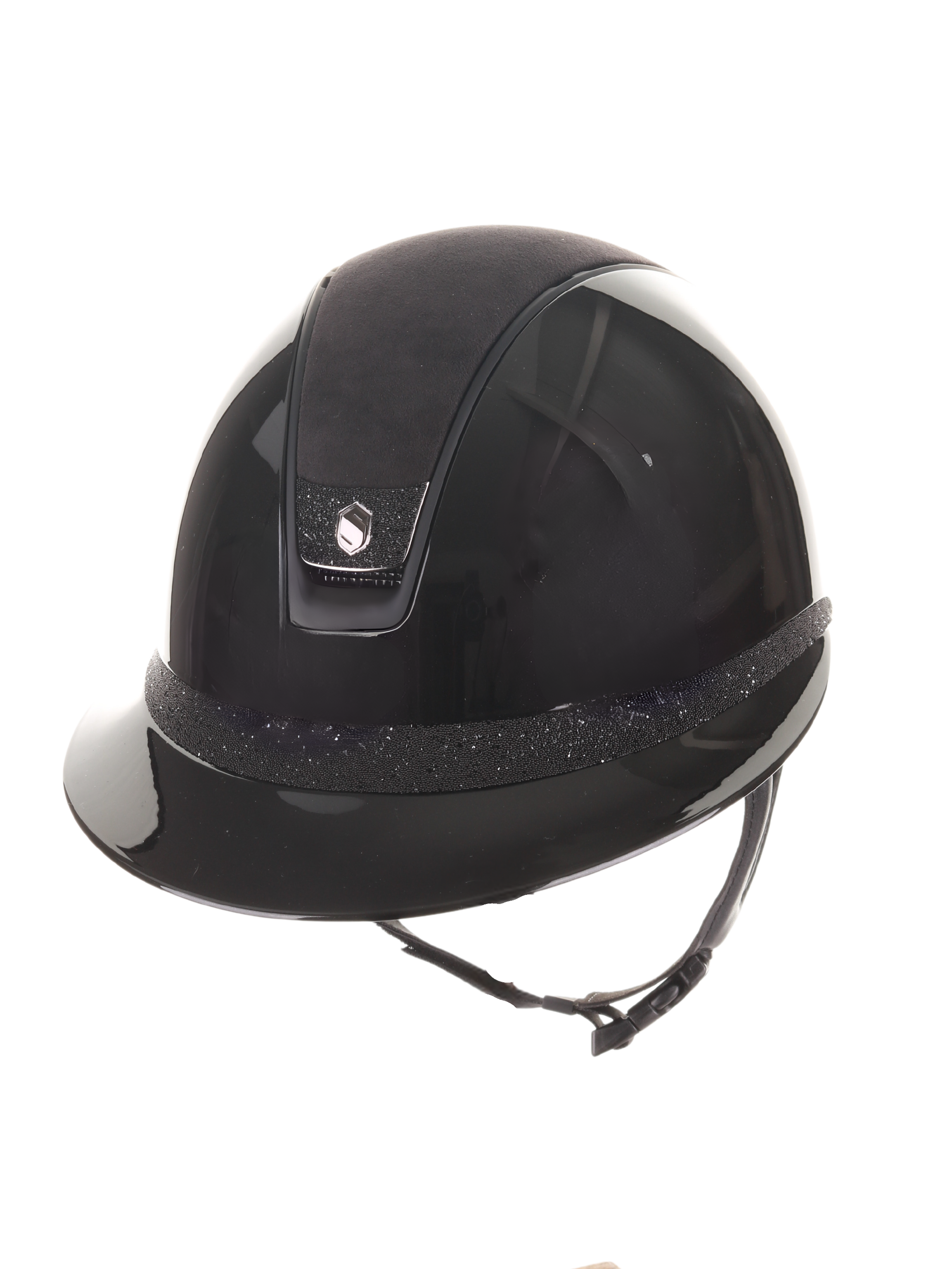 Samshield 2.0 Paardrijhelm Miss Shield Shadowglossy Crystal Blazon Frontal Band Zwart