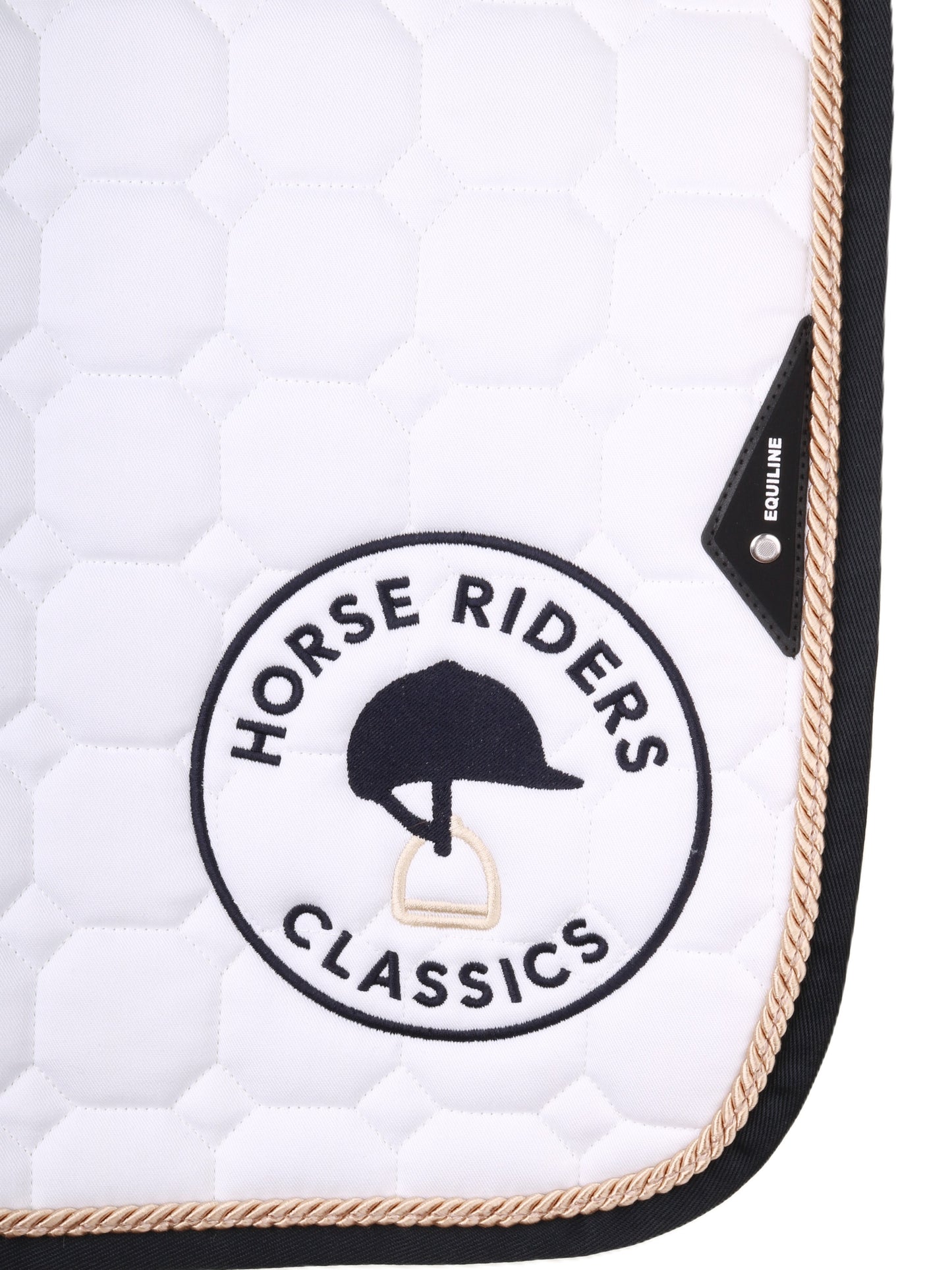 Equiline Schabracke Octagon Weiß HRC Logo