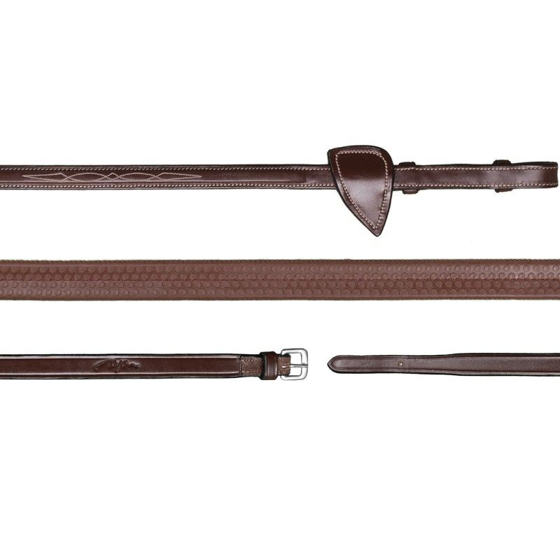 Dyon US Collection rubber teugels breed (16mm) bruin Bruin Cob Rubber breed