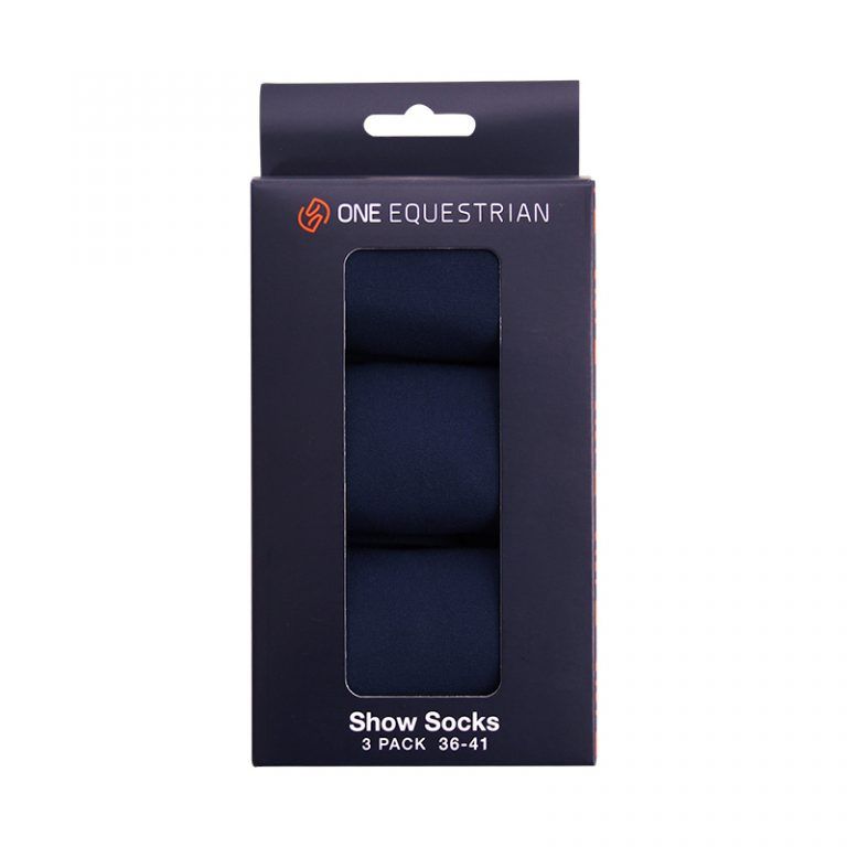 One Equestrian Show Socks Reitsocken 3 pack schwarz/grau