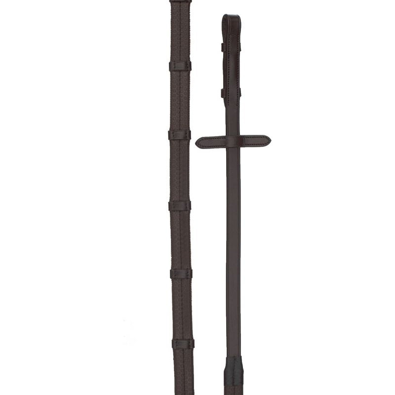 LJ Leathers Rubber grip teugels New Pro messing gesp Bruin Full