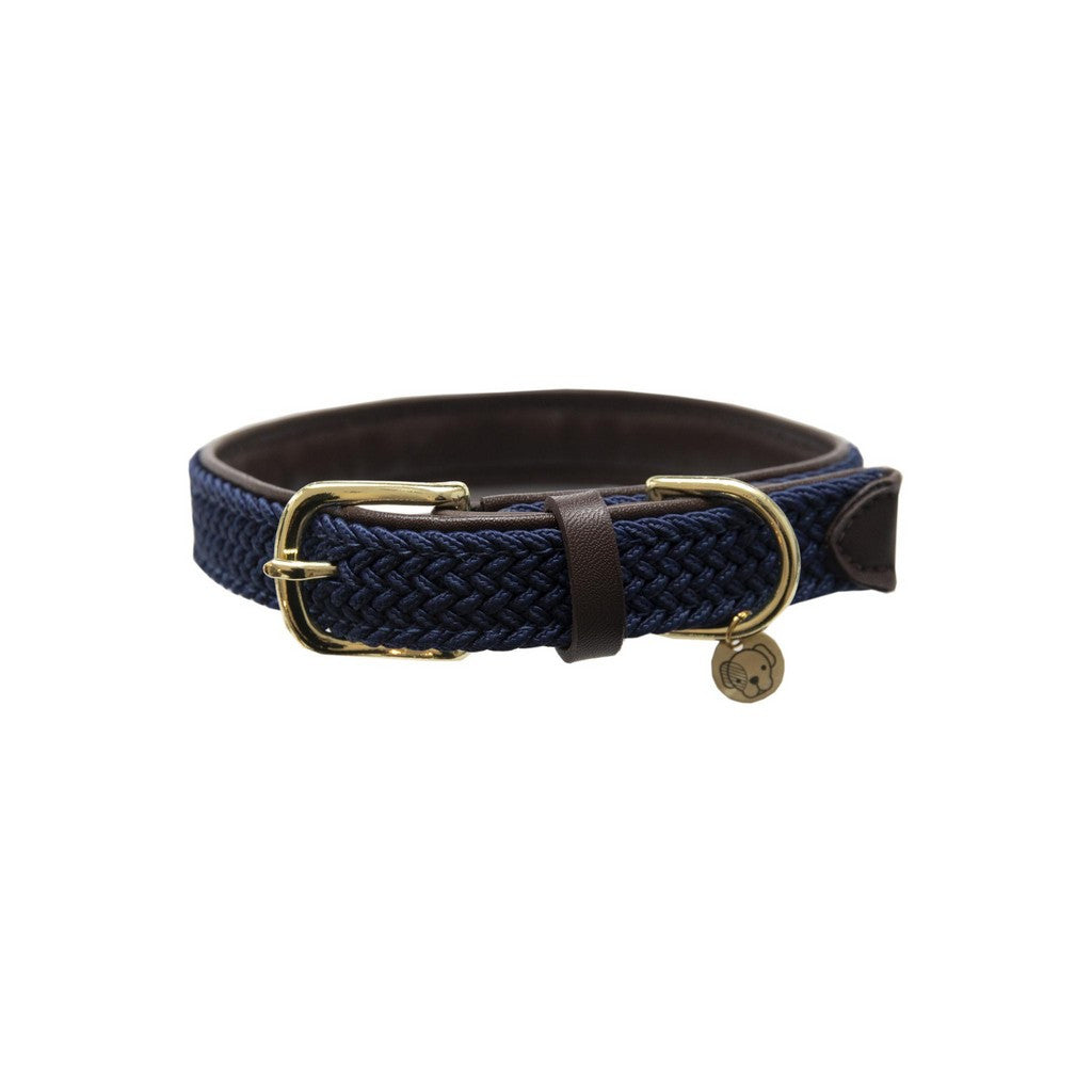Kentucky Dogwar Gevlochten Nylon Hondenhalsband Donkerblauw