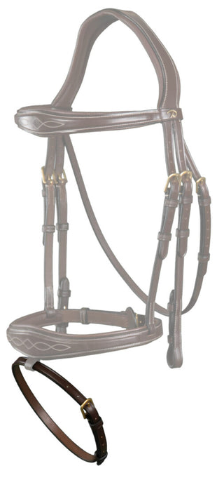 Dyon D Collection glatter sperriemen für kombiniertes reithalfter breit 13mm Braun