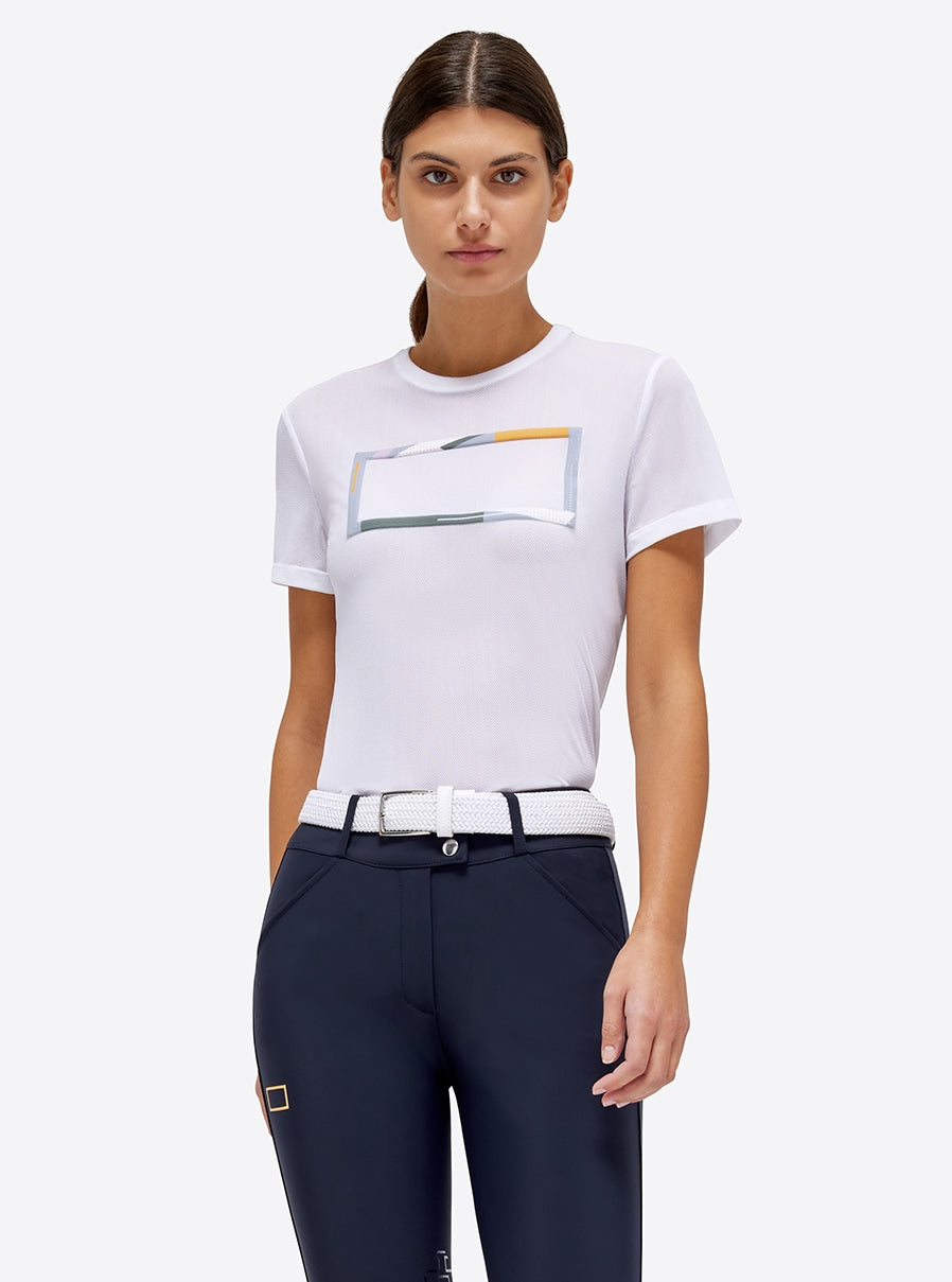 RG T-Shirt Mesh kurzarm Damen weiß