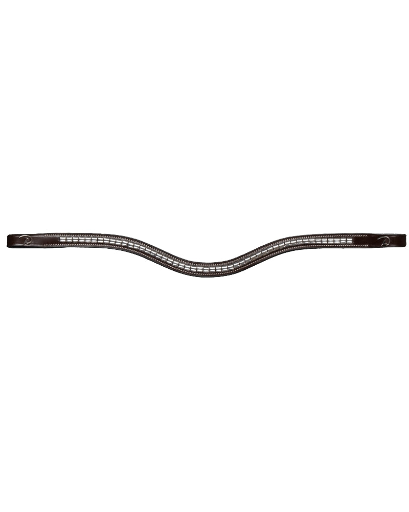Dyon US Collection Stirnriemen in v-form mit Silberbeschlägen Braun