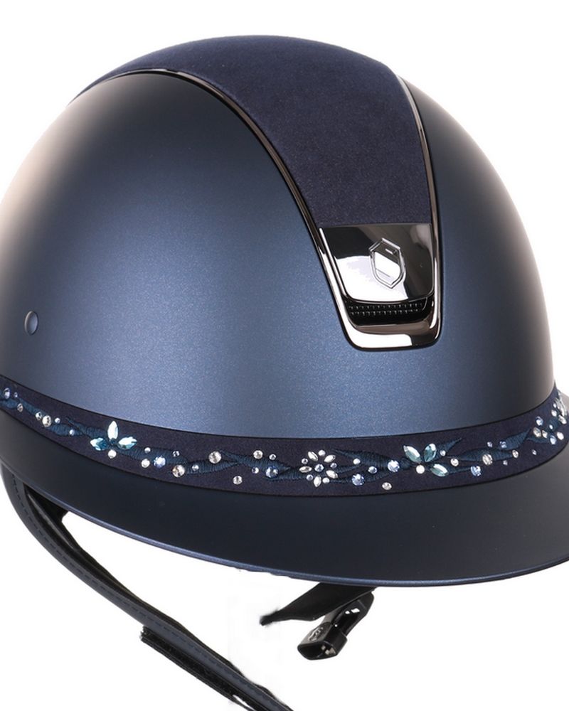 Samshield 2.0 Paardrijhelm Miss Shield Flower Swarovski Jewellery Frontal Band Navy