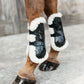 Kentucky Horsewear Peesbeschermers Bamboo Elastic Vegan Sheepskin Zwart