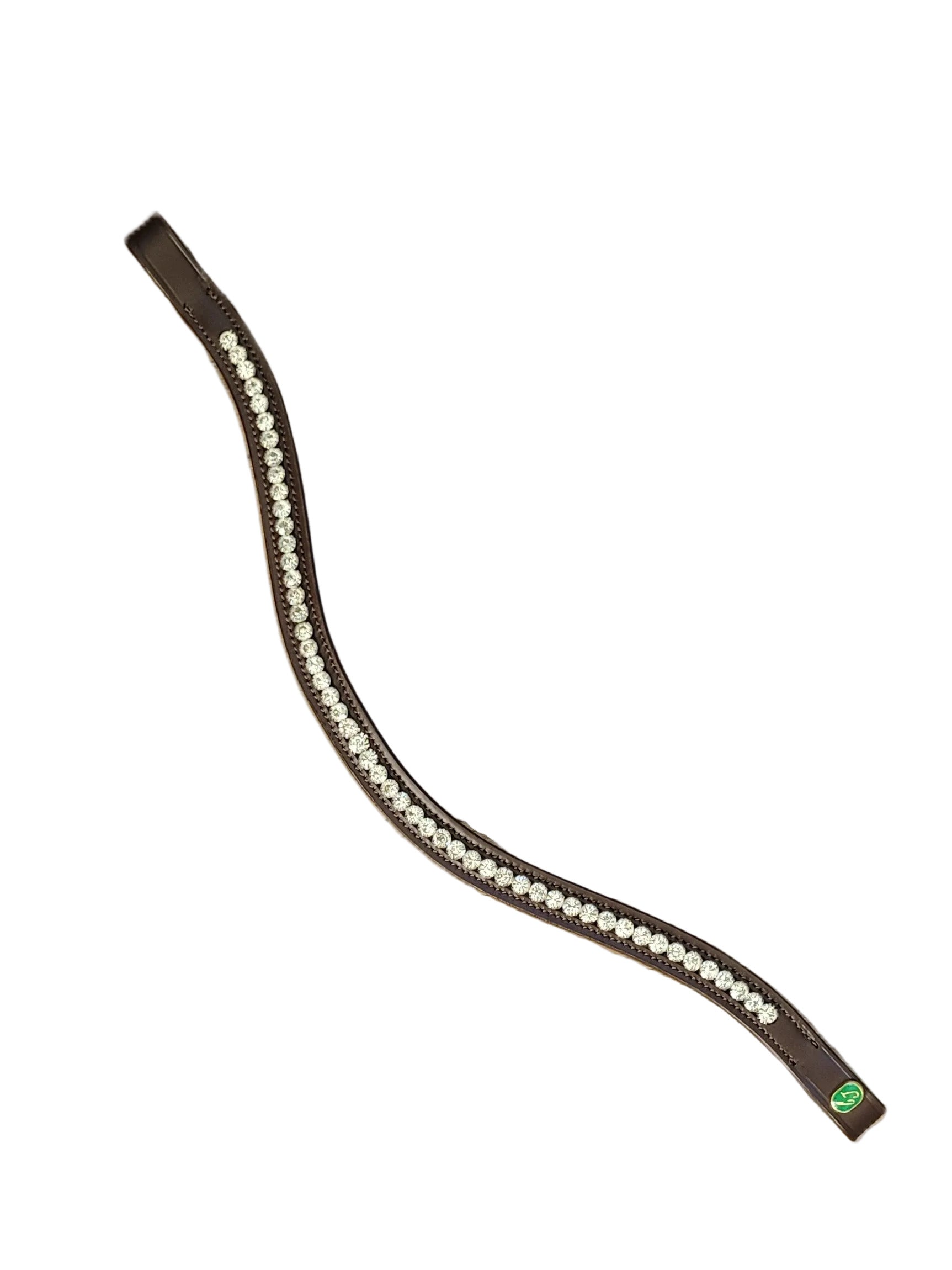 LJ Leathers Frontal Wave Silver Crystals