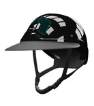 Flex-on Armet Paardrijhelm Star Angel Zwart Polo Klep Dark Green Grids Zwarte Kinband Zwart