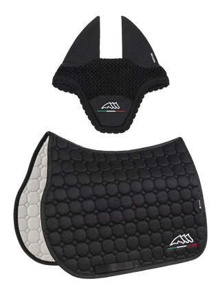 Equiline Set Schabracke und Fliegenmütze Eqflaggy Schwarz Pony