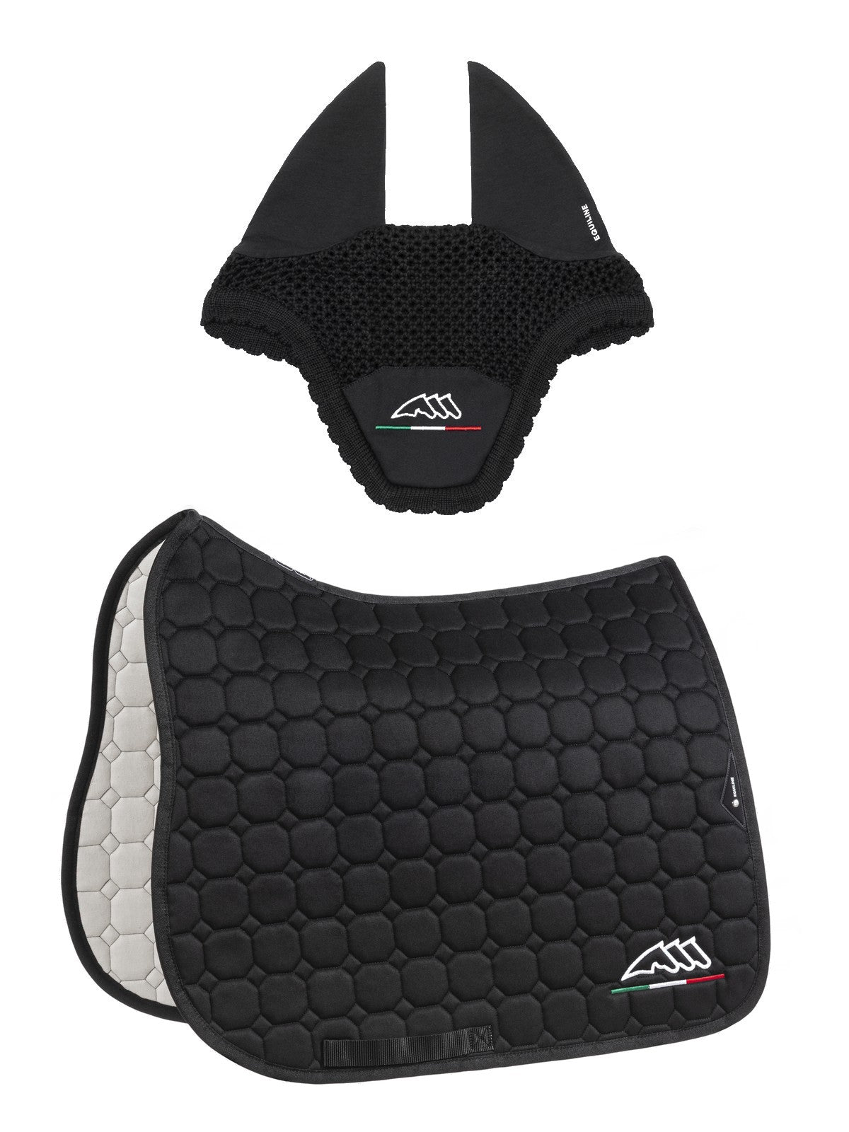 Equiline Set Schabracke und Fliegenmütze Eqflaggy Dressur Schwarz