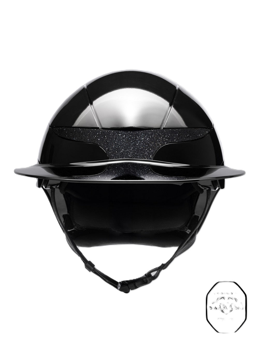 Equiline Reithelm Xanto Sun Visor Gloss Swarovski Schwarz