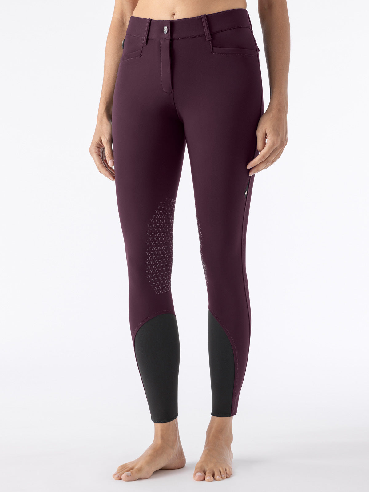 Equiline Reithose Grip Kniebesatz Damen Atirk Summer Plum