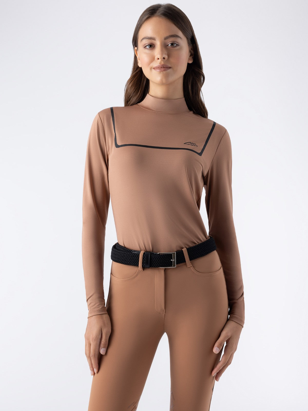 Equiline Damen Training Top Technical Fabric Eqaste Mocha Mousse
