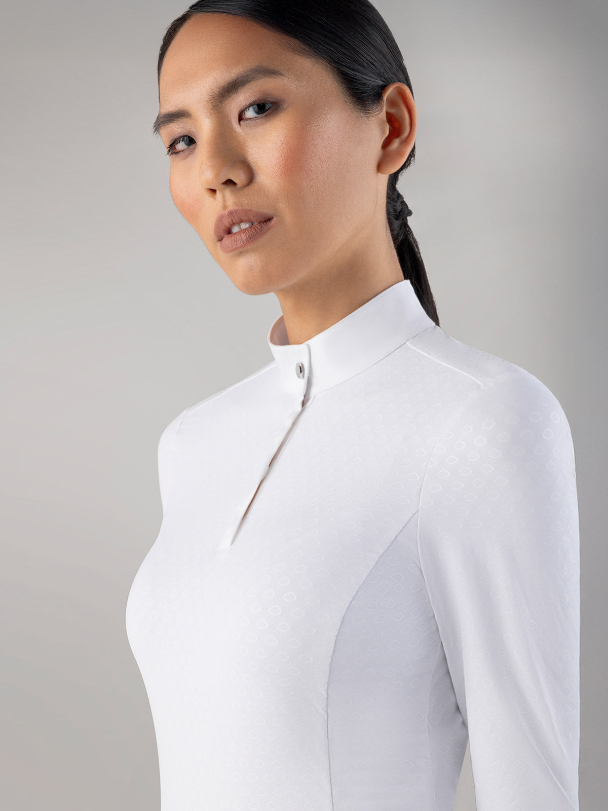 Equiline Damen Turniershirt Langarm Cols Weiß