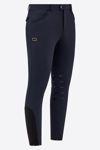 RG Reithose Grip Kniebesatz Herren Navy