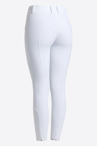 RG Reithose Grip Kniebesatz Damen mit Hohe Taille Weiss