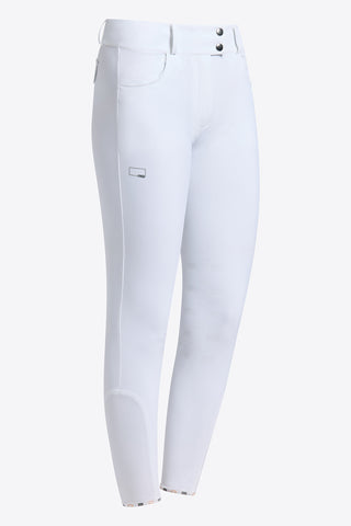 RG Reithose Grip Kniebesatz Damen mit Hohe Taille Weiss