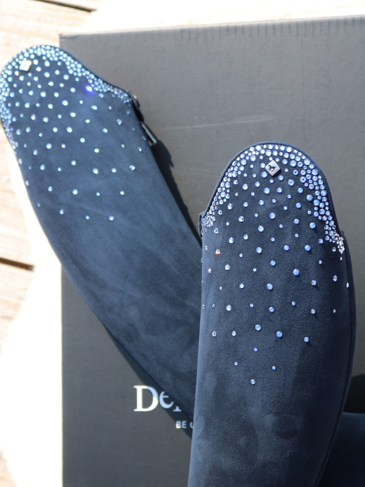 De Niro Bellini Custom Camoscio Blue Reitstiefel 39 MA M